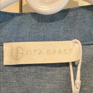 Vita Grace Chambray Blue Women's Blouse